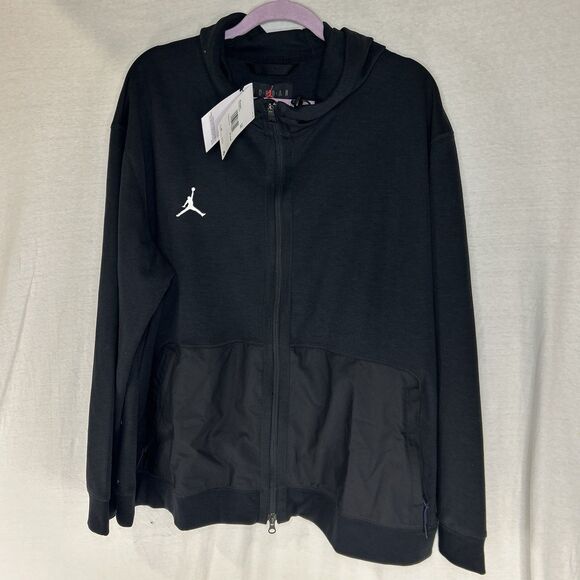 Jordan Dri Fit Full Zip Hoodie Womens 3XL Black White Jumpman Logo NWT - Picture 1 of 10